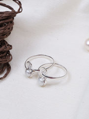 925 Sterling Silver Pearl Gemstone Toe Ring for Women Spiral Open Design Adjustable Toe Jewelry