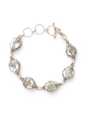 925 Sterling Silver Green Amethyst Gemstone Bracelet for Women & Girls