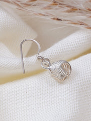 925 Sterling Silver Ball Drop Earrings for Women | Handmade Wire Sphere Dangle Hook Earrings for girls
