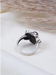 925 Sterling Silver Amethyst Oval Gemstone Ring for Women Handmade Traditional Floral Design