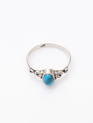 925 Sterling Silver Turquoise Gemstone Ring for Women with Handmade Traditional Inspired Design