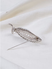 925 Sterling Silver Fish Design Leaf Brooch Pin for Women GIrls