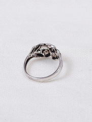 925 Sterling Silver Flower and Leaf Ring for Women Handmade Floral Design Jewelry