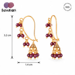 Aamra – Mango Jhumka Gold-Plated Garnet Earrings