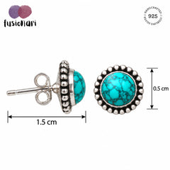 Golika – Turquoise Silver Stud Earrings