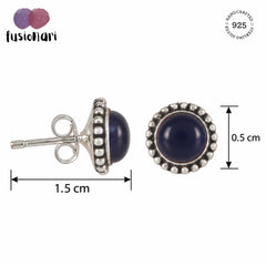 Golika – Lapis Lazuli Silver Stud Earrings