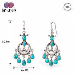 Chandrakala – Turquoise Chandbali Earrings