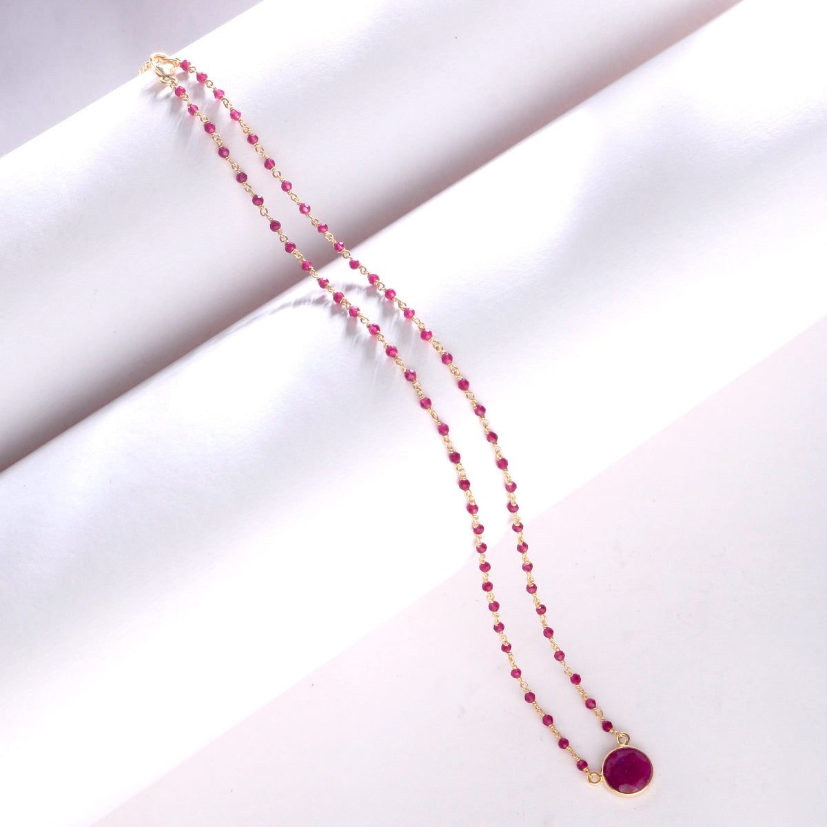 925 Sterling Silver Ruby Pendant Necklace with 18" Chain for Women | Gemstone Jewelry | Wedding Gift for Her