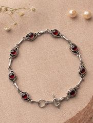 Silver Garnet Bracelet