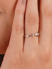 925 Sterling Silver Dolphin Design Adjustable Open Ring for Women