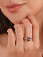925 Sterling Silver Swirl Design Ring for Women and Girls