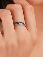 925 Sterling Silver Detailed Band Ring for Womens