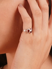 925 Sterling Silver Multi Garnet Gemstone Statement Ring