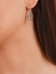 925 Sterling Silver Tree Pattern Hanging Earrings
