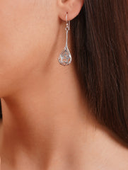 925 Sterling Silver Long Teardrop Dangle Earrings