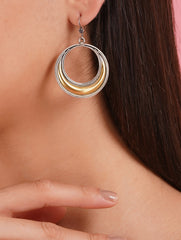 925 Sterling Silver Round Hoop Drop Earrings