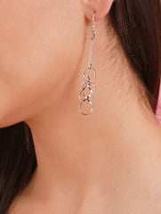925 Sterling Silver Infinity Design Long Dangle Earrings for Women