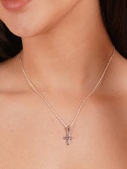 925 Sterling Silver Minimal Cross Pendant Classic Plus Symbol Design