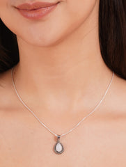 925 Sterling Silver Moonstone Gemstone Teardrop Pendant for Women