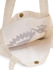 Handmade White Flex Cotton Tote Bag with Peacock Embroidery Shoulder Bag | Maroon