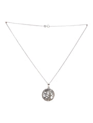 925 Sterling Silver Round Tree of Life Pendant Openwork Nature Inspired Design