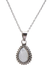 925 Sterling Silver Moonstone Gemstone Teardrop Pendant for Women