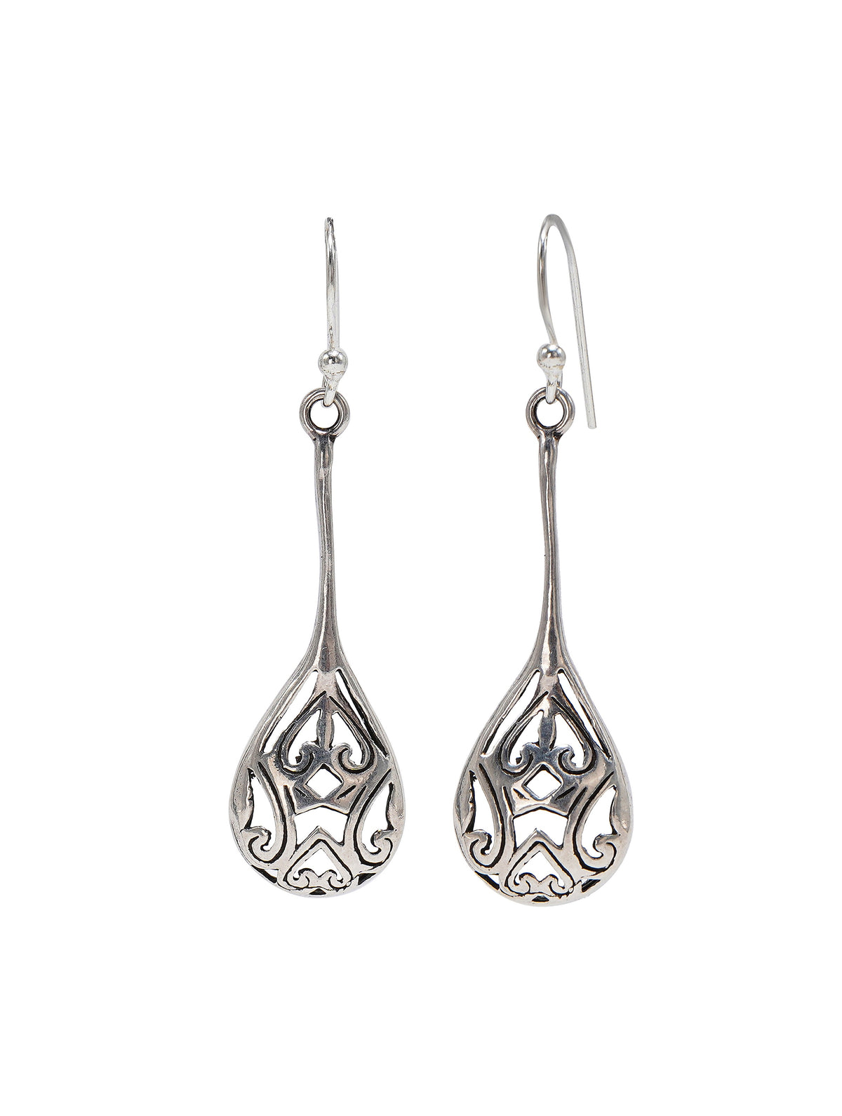 925 Sterling Silver Long Teardrop Dangle Earrings