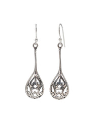 925 Sterling Silver Long Teardrop Dangle Earrings