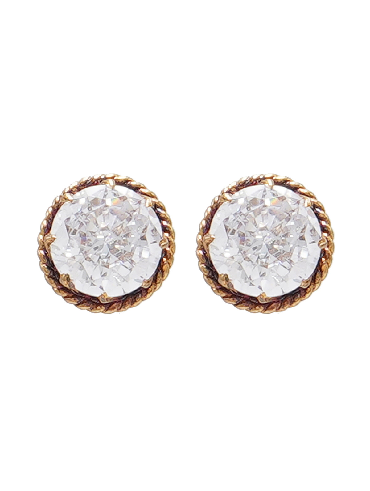 925 Sterling Silver Sparkling AD Zircon Stone Stud Earrings for Women and Girls