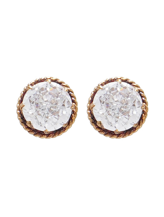 925 Sterling Silver Sparkling AD Zircon Stone Stud Earrings for Women and Girls