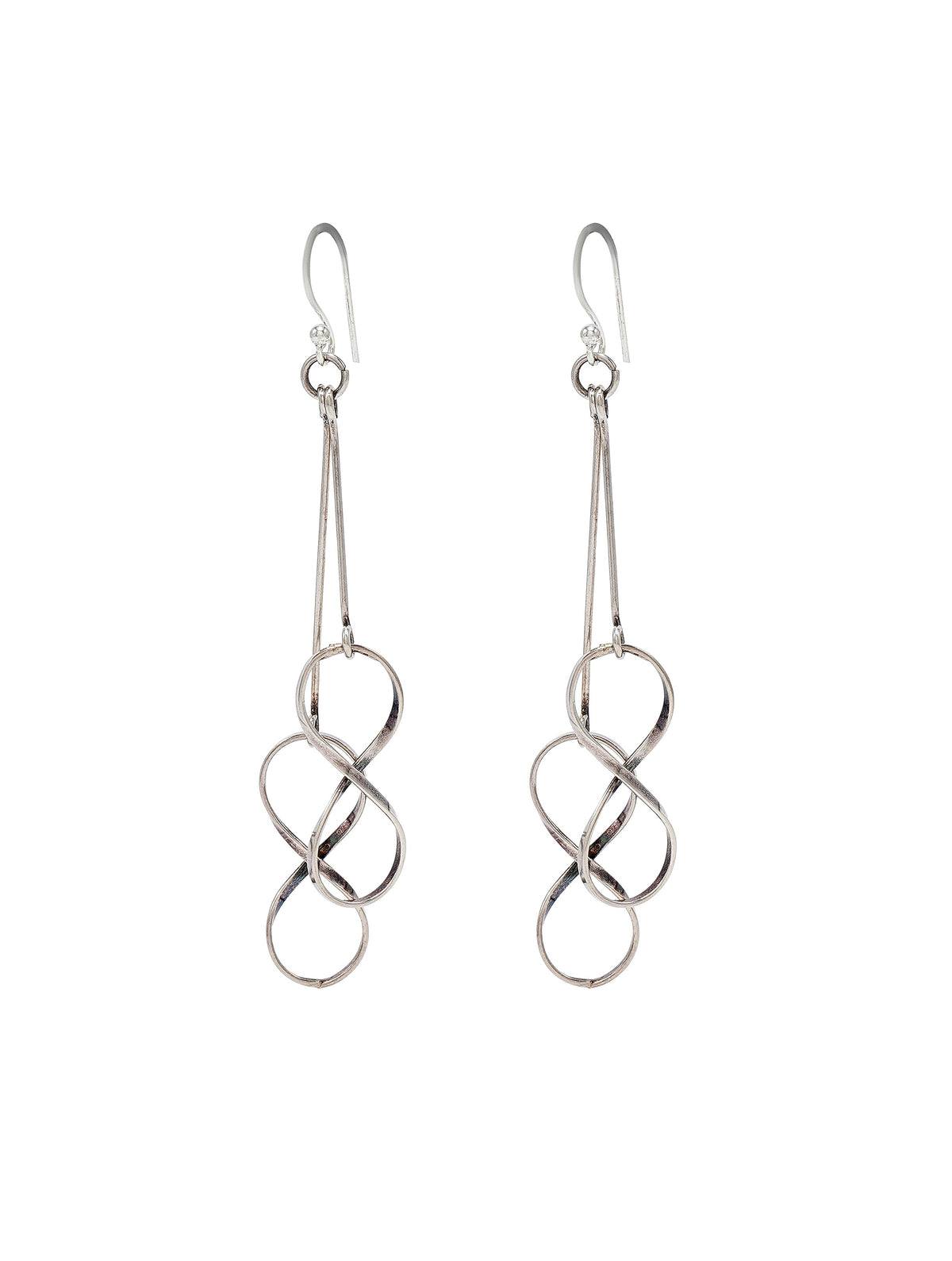 925 Sterling Silver Infinity Design Long Dangle Earrings for Women
