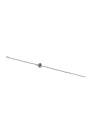 925 Sterling Silver Garnet Gemstone Floral Design Bracelet for women & Girls