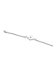 925 Sterling Silver Garnet Gemstone Floral Design Bracelet for women & Girls