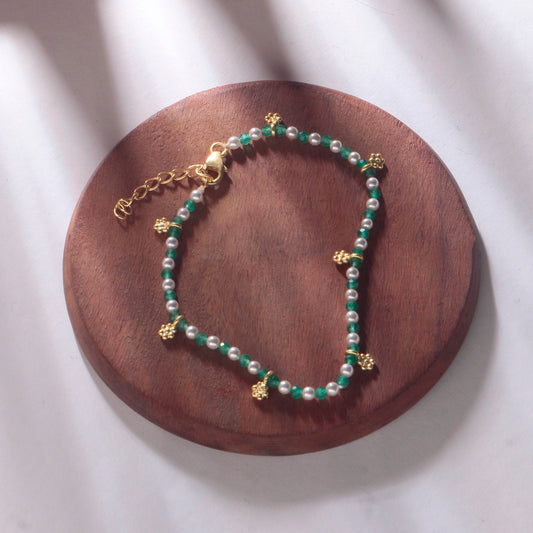 925 Sterling Silver Gold Plated  Emerald Bracelet for Women Gold Plated Gemstone Bracelet Elegant Jewelry Gift for Her