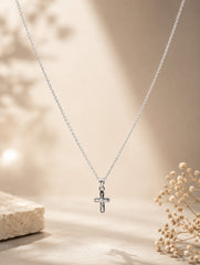925 Sterling Silver Minimal Cross Pendant Classic Plus Symbol Design