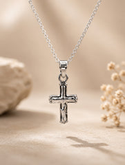 925 Sterling Silver Minimal Cross Pendant Classic Plus Symbol Design