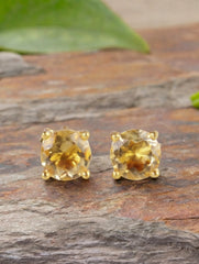 Citrine Stud Eartops