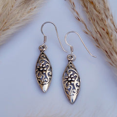 925 Silver Minimalist Dangle Earrings with Ear Wire Closure