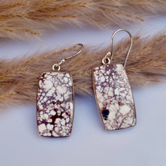 925 Silver White magnesite Stone Earrings