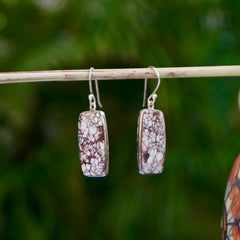 925 Silver White magnesite Stone Earrings