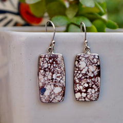 925 Silver White magnesite Stone Earrings