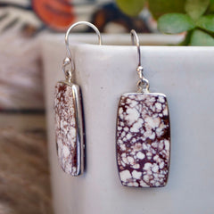 925 Silver White magnesite Stone Earrings