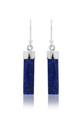Fusionari 925 Sterling Silver Lapis Earrings for Women | Blue Gemstone Jewelry | Handcrafted Designer Gift