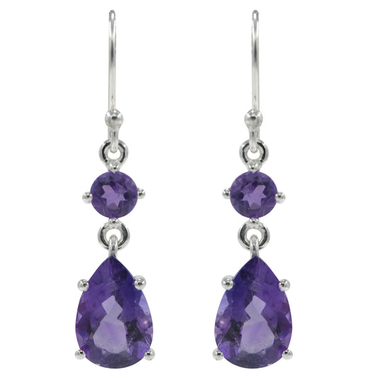 925 Silver Amethyst Earrings – Stunning natural amethyst stones for calming energy. Perfect healing gift for wome