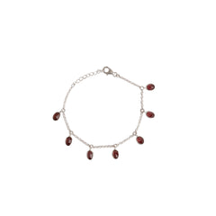 925 Sterling Silver Garnet Bracelet  Classic and Elegant Design (Copy)