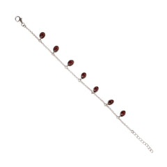 925 Sterling Silver Garnet Bracelet  Classic and Elegant Design (Copy)