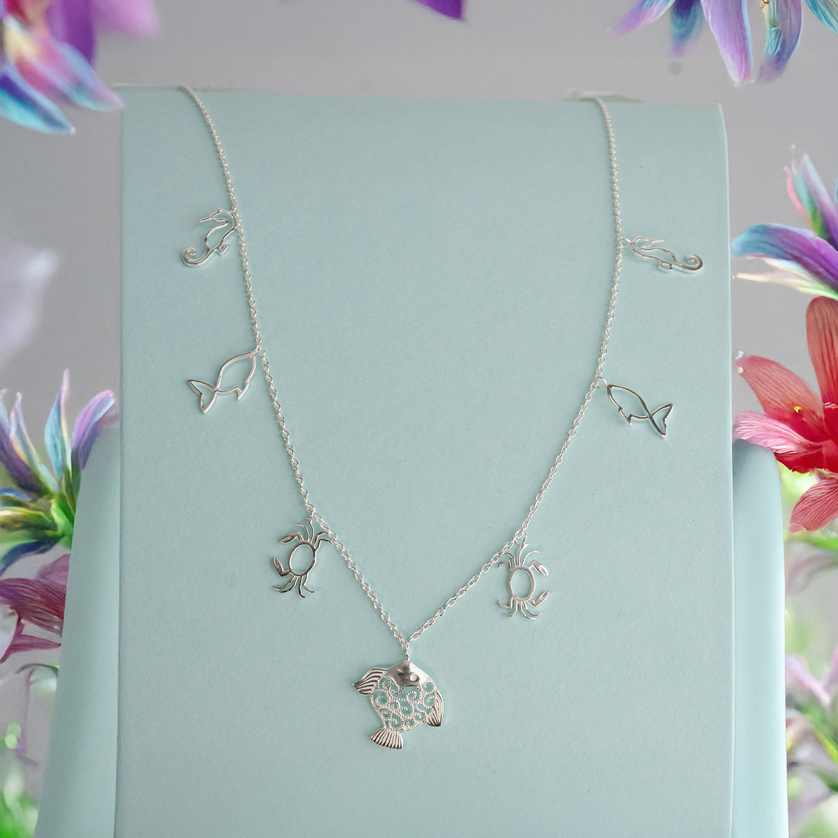 925 Sterling Silver Sea Fish Necklace - Perfect Gift For Natural Lovers