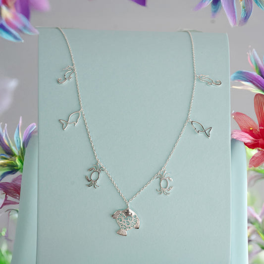 925 Sterling Silver Sea Fish Necklace - Perfect Gift For Natural Lovers