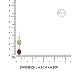 925 Silver Uncut Garnet & Citrine Earrings – Raw gemstone design for a natural, elegant look. Perfect gift