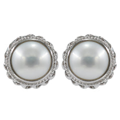 925 Silver Pearl Stud Earrings – Elegant 10mm Round Design for Women & Girls